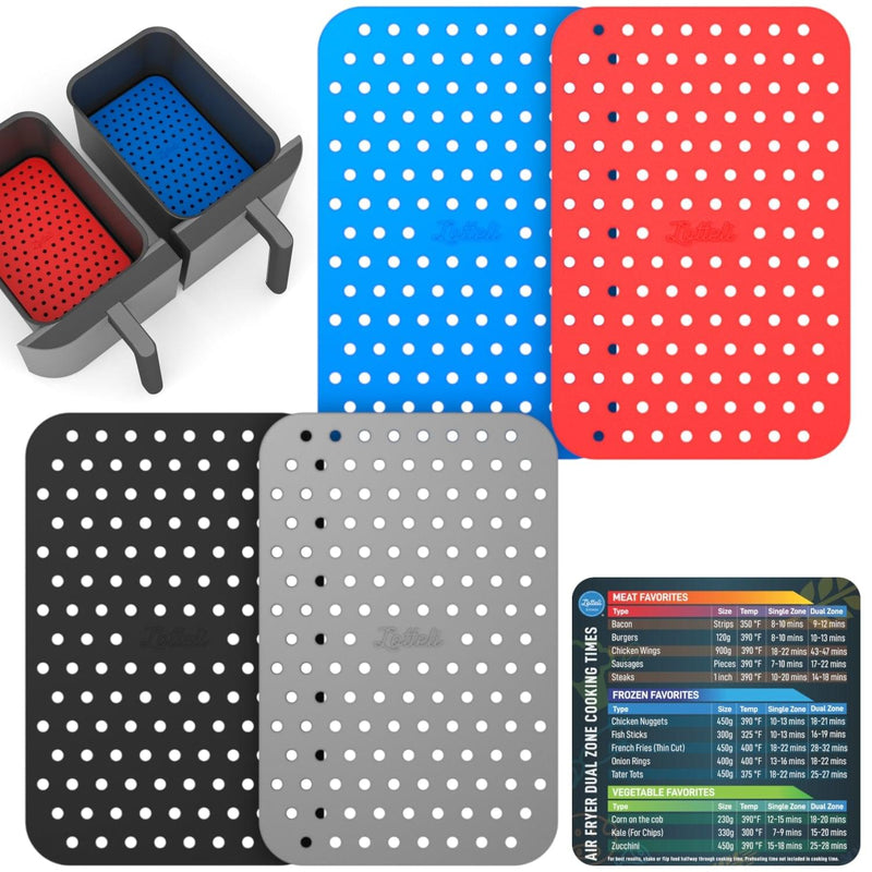 For Silicone Basket Tray Fried Baking Pan Insert Dish Accessory Dual Basket  For Ninja Dz201 For Red