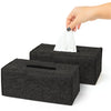 Rectangle Felt Tissue Box Covers - Black 2 Pack