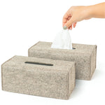 Rectangle Felt Tissue Box Cover - Taupe/Gray 2 Pack