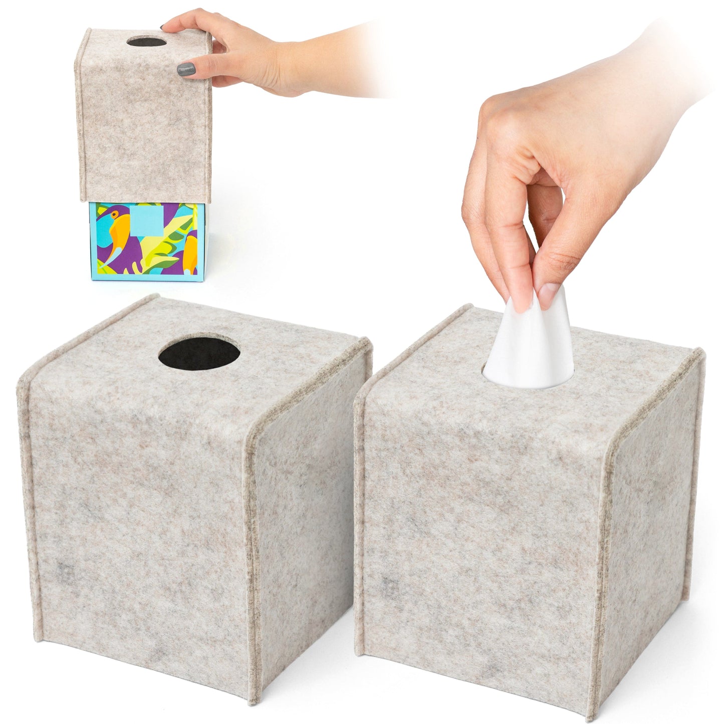 Tissue Box Cover - Modern Felt