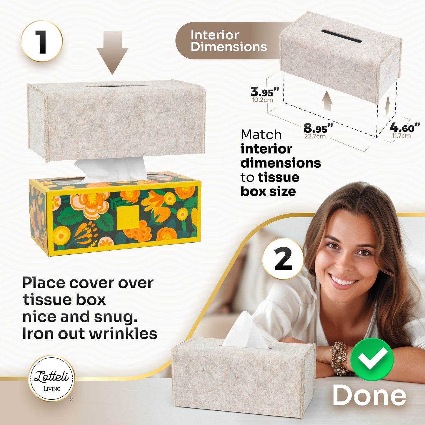 Tissue Box Cover - Modern Felt