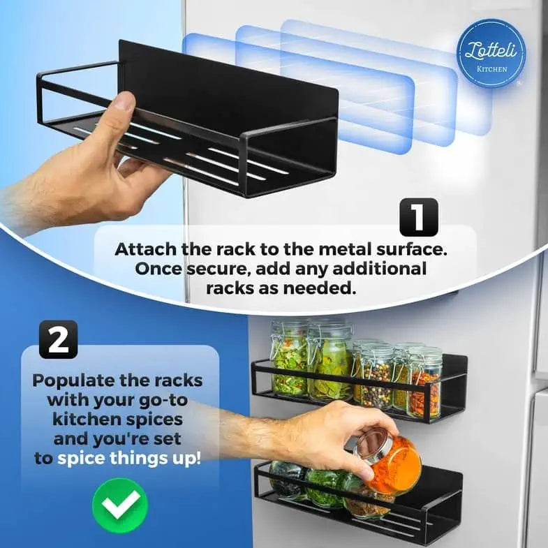 LOTTELI KITCHEN Magnetic Spice Rack for Refrigerator Durable and Pra Lotteli Inc