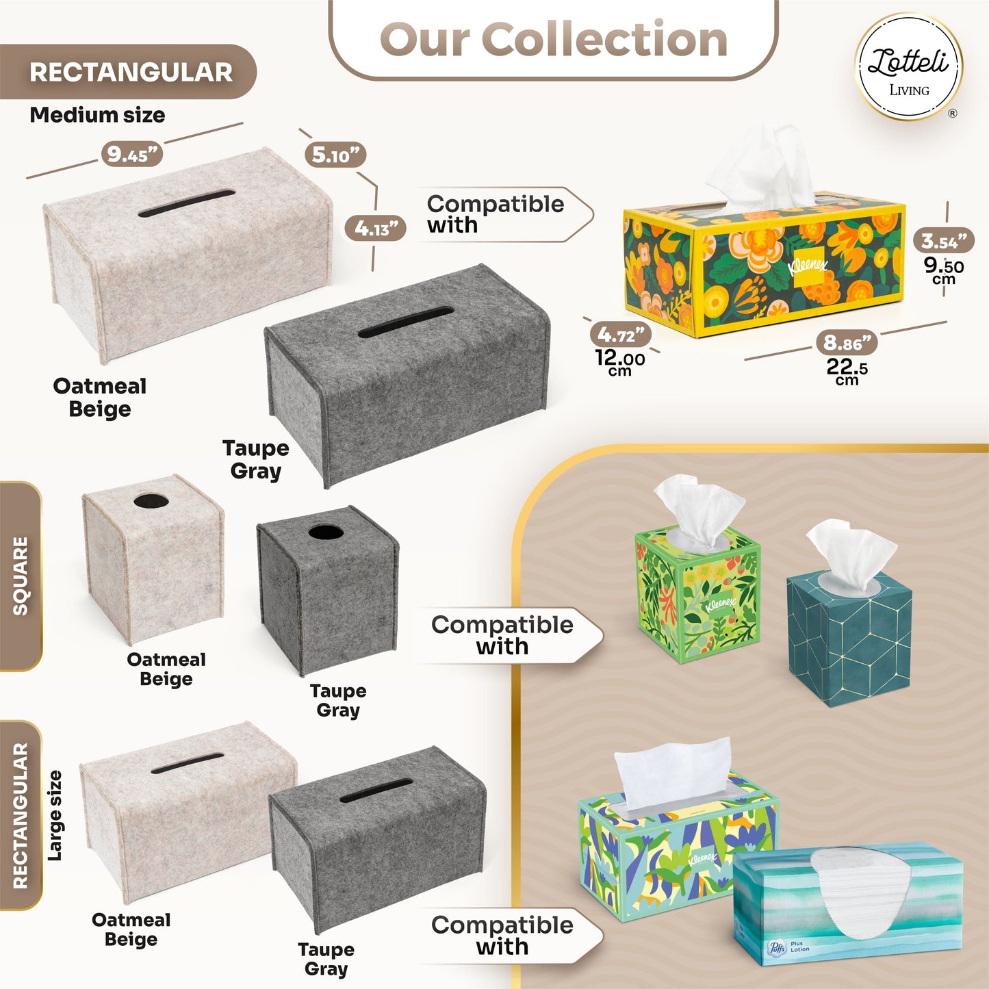 Tissue Box Cover - Modern Felt