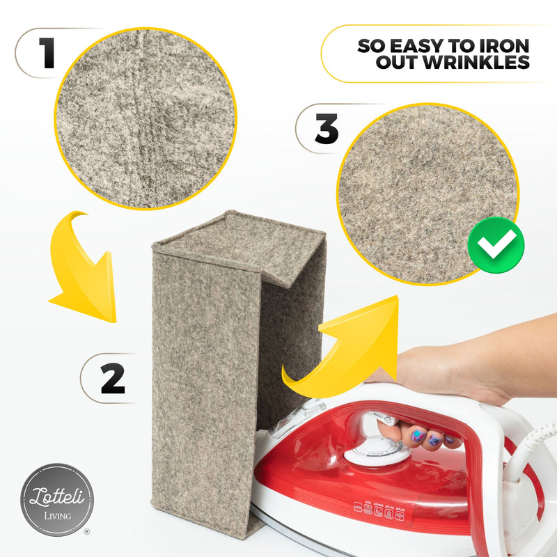 Rectangle Felt Tissue Box Cover - Taupe/Gray 2 Pack
