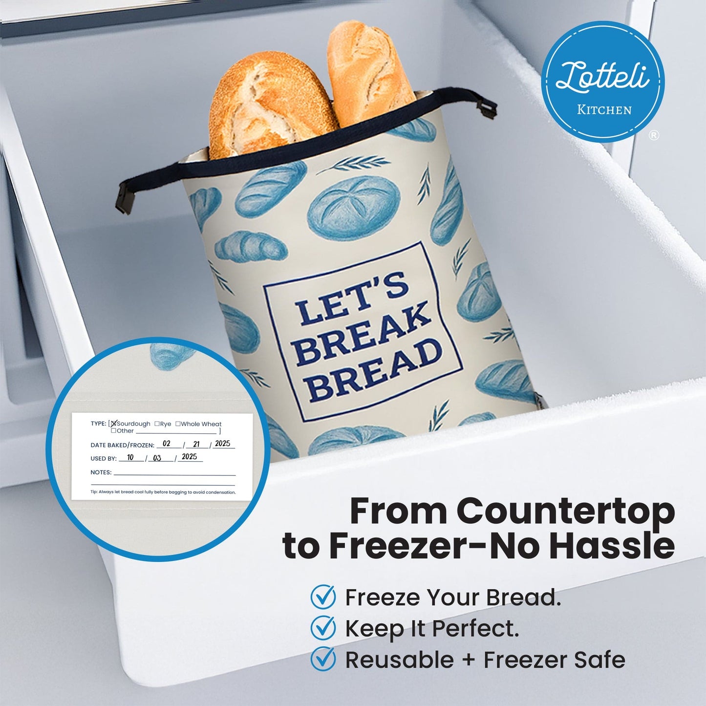 Reusable Bread Bags – Eco-Friendly, Washable Bread Storage for Sourdough & Homemade Loaves