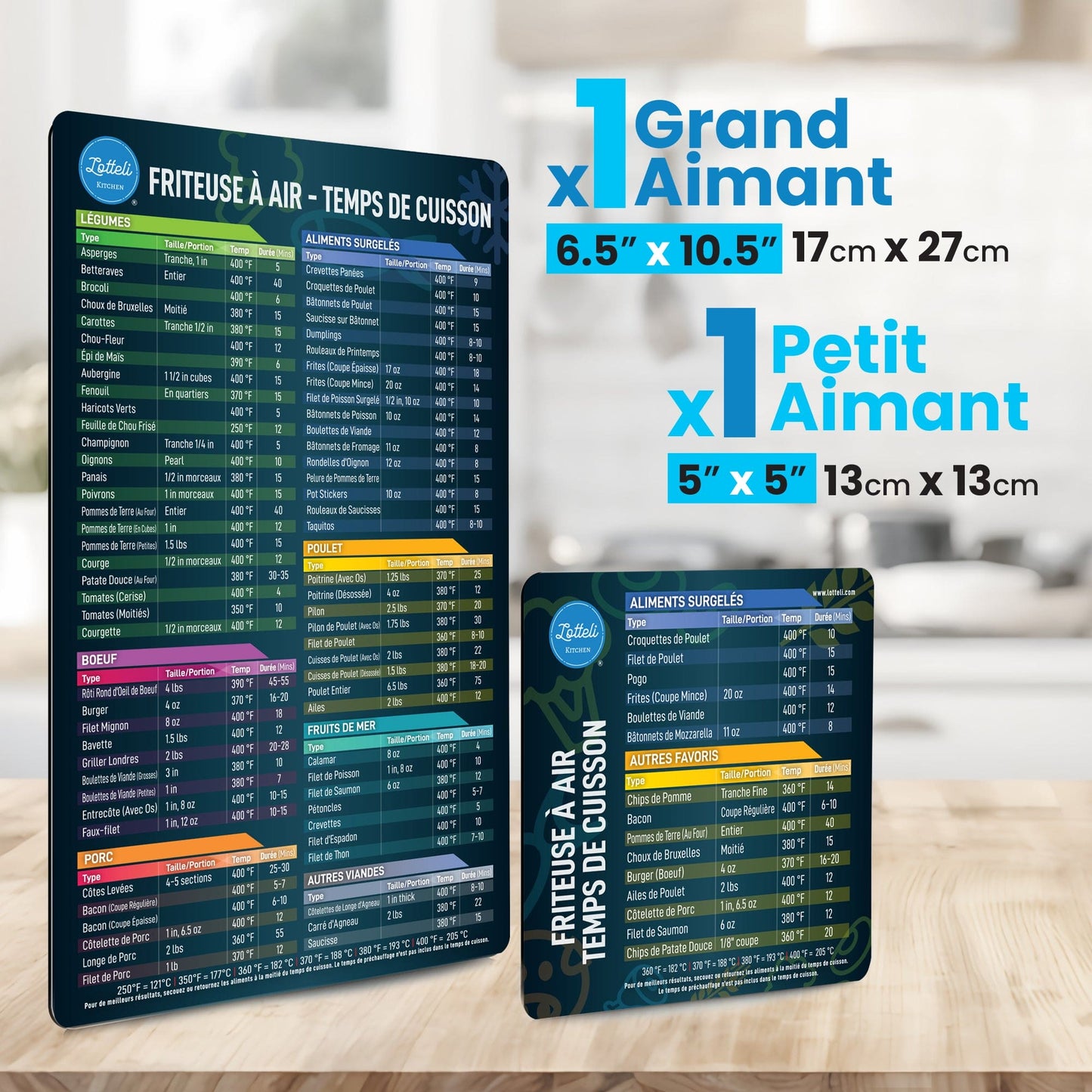 Air Fryer Cooking Temperature Guide - French