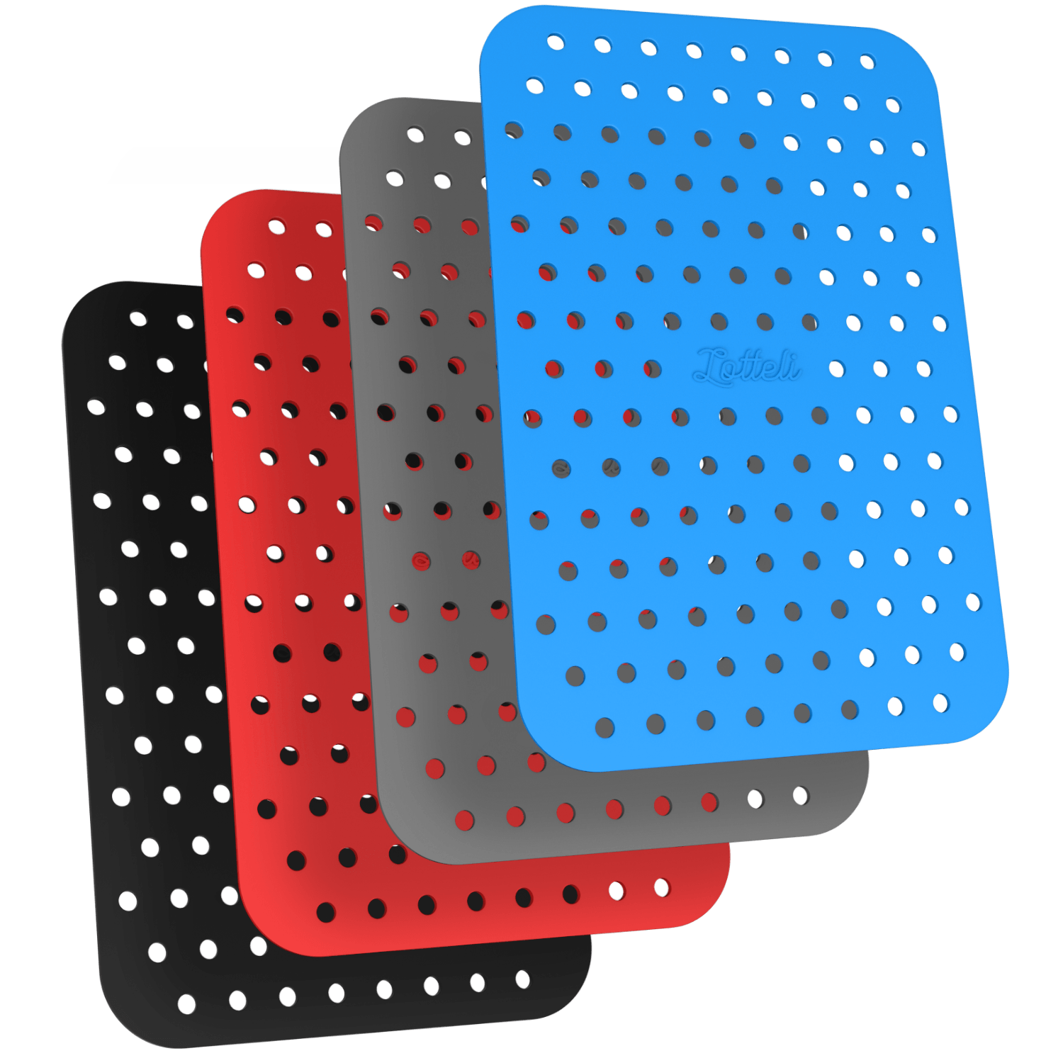 Reusable Silicone Rectangle Liners Made for Dual Basket Air Fryers