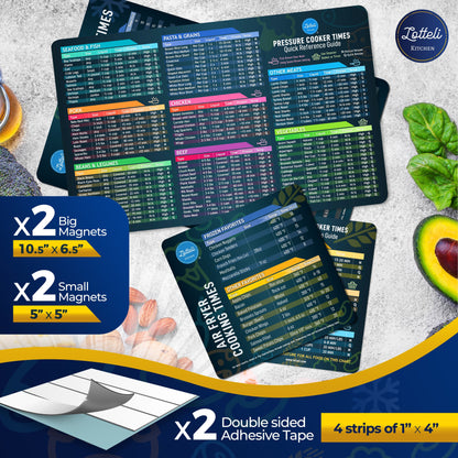 Instant Pot and Air Fryer Magnetic Cheat Sheet Bundle Set