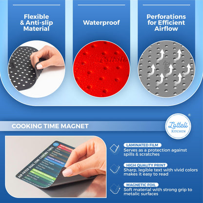 Reusable Silicone Rectangle Liners - Made for Dual Basket Air Fryers