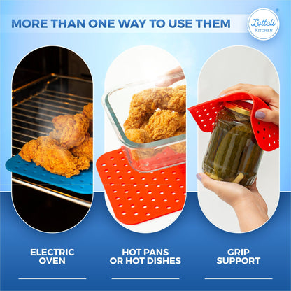 Reusable Silicone Rectangle Liners - Made for Dual Basket Air Fryers