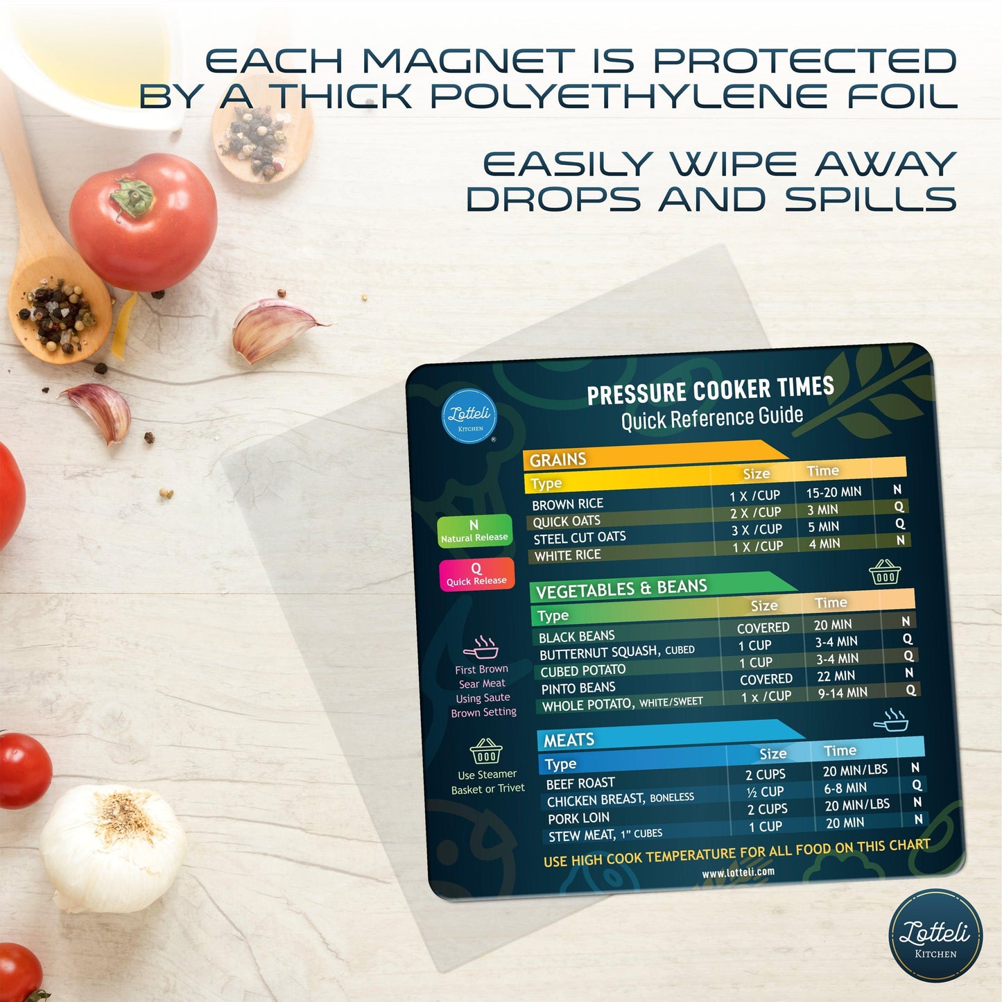 Instant Pot Cheat Sheet Magnet Set