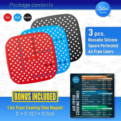 Reusable Silicone Square Liners with Magnetic Cheat Sheet