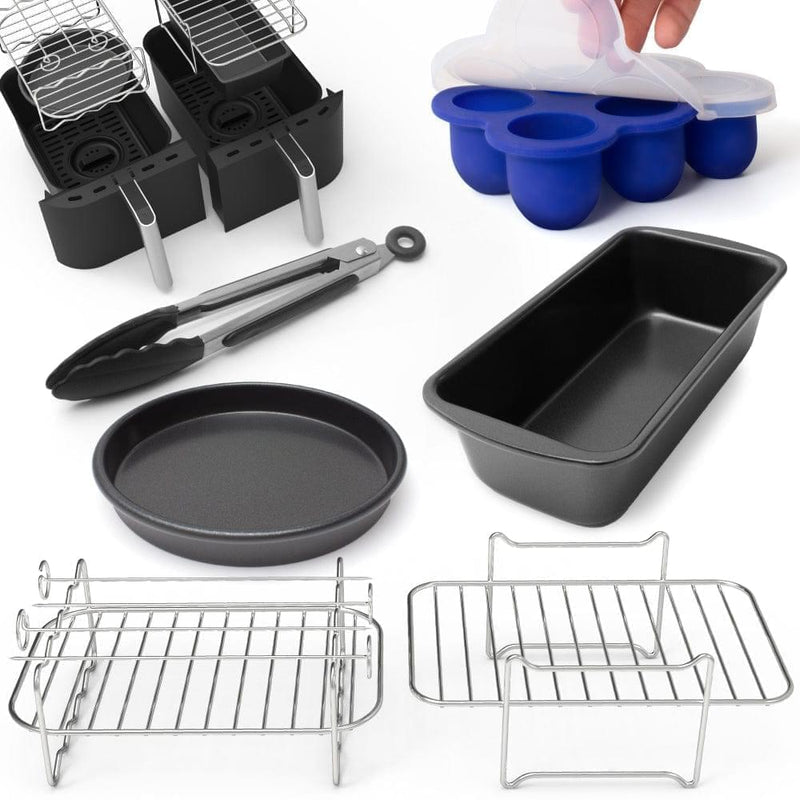 6 Piece Dual Basket Air Fryer accessory bundle