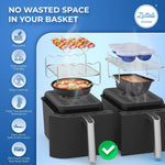 6 Piece Dual Basket Air Fryer accessory bundle