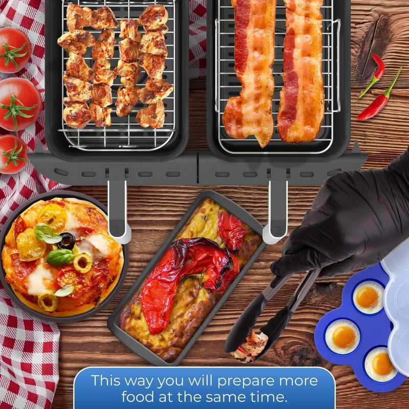 6 Piece Dual Basket Air Fryer accessory bundle