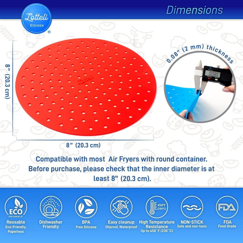 Reusable Silicone Round Liners with Magnetic Cheat Sheet